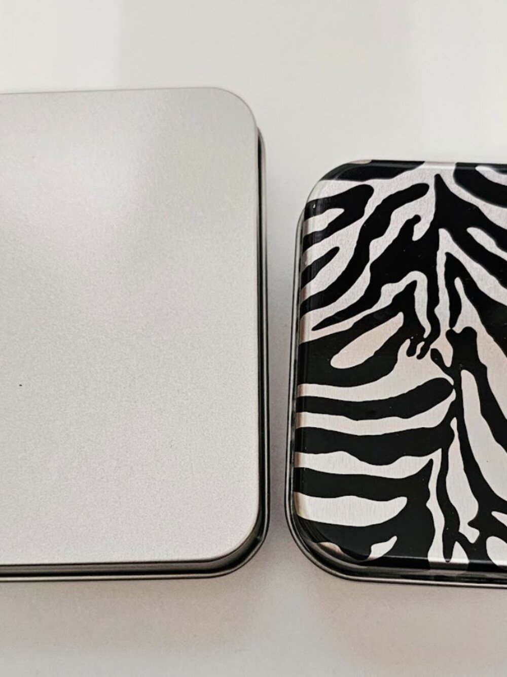 2pc Metal Tin Box Set Rectangular Storage Containers Lids Camping Travel Case